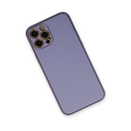 Mey İthalat® iPhone 12 Pro Max Kılıf Coco Deri Silikon Kapak - Açık Lila