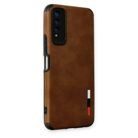 Mey İthalat® Vivo Y11S Kılıf Loop Deri Silikon - Kahverengi