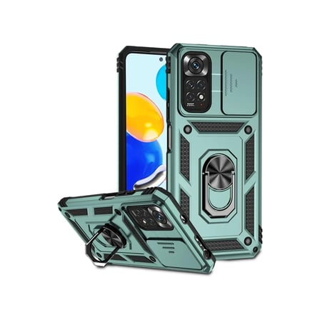 Mey İthalat® Redmi Note 11 Pro Kılıf Pars Lens Yüzüklü Silikon - Yeşil