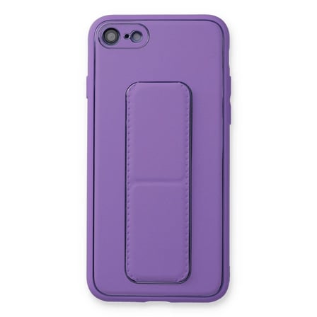 Mey İthalat® iPhone 7 Kılıf Coco Deri Standlı Kapak - Koyu Lila