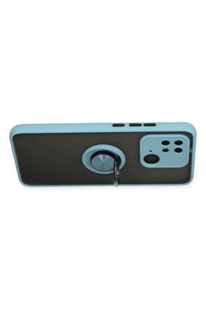 Mey İthalat® Redmi 10C Kılıf Montreal Yüzüklü Silikon Kapak - Buz Mavi