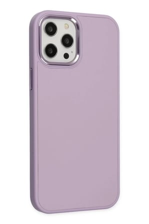 Mey İthalat® iPhone 12 Pro Max Kılıf Asya Deri Silikon - Lila