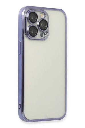Mey İthalat® iPhone 14 Pro Kılıf Lensli Silikon - Mor