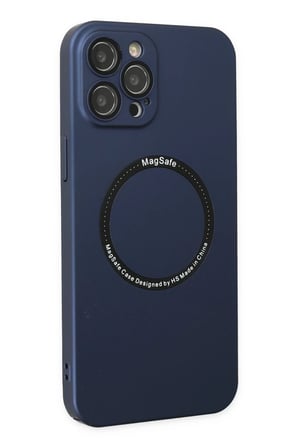 Mey İthalat® iPhone 12 Pro Kılıf Jack Magneticsafe Lens Silikon - Lacivert