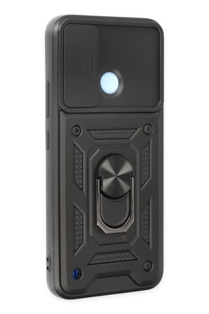 Mey İthalat® Realme C25Y Kılıf Pars Lens Yüzüklü Silikon - Siyah