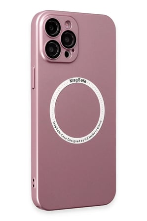 Mey İthalat® iPhone 12 Pro Kılıf Jack Magneticsafe Lens Silikon - Rose