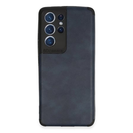Mey İthalat® Samsung Galaxy S21 Ultra Kılıf Loop Deri Silikon - Lacivert