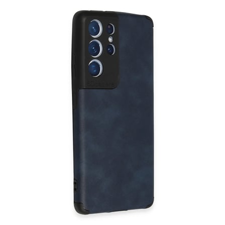 Mey İthalat® Samsung Galaxy S21 Ultra Kılıf Loop Deri Silikon - Lacivert