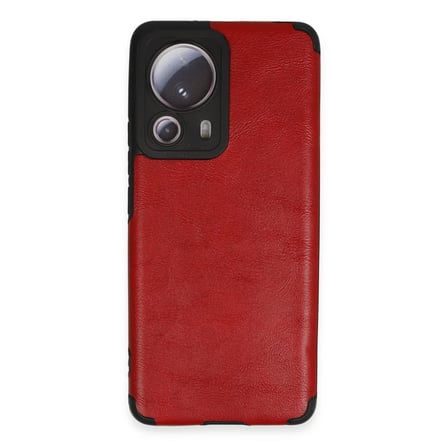 Mey İthalat® Mi 13 Lite Kılıf Loop Deri Silikon - Kırmızı