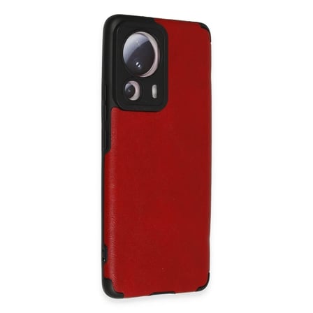 Mey İthalat® Mi 13 Lite Kılıf Loop Deri Silikon - Kırmızı