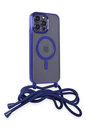 Mey İthalat® iPhone 12 Pro Max Kılıf Divo Lazer Askılı Magsafe Kapak - Mavi