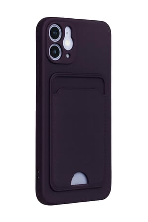 Mey İthalat® iPhone 12 Kılıf Kelvin Kartvizitli Silikon - Derin Mor