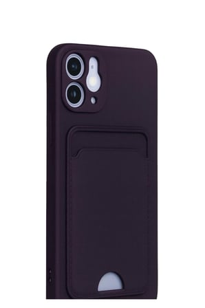 Mey İthalat® iPhone 12 Kılıf Kelvin Kartvizitli Silikon - Derin Mor
