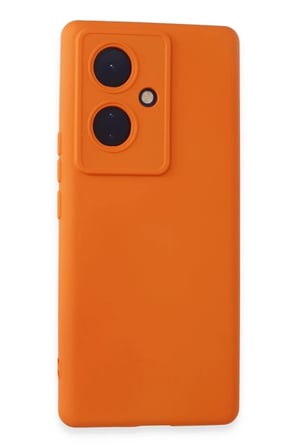 Mey İthalat® Vivo V29 Lite Kılıf Nano içi Kadife Silikon - Turuncu