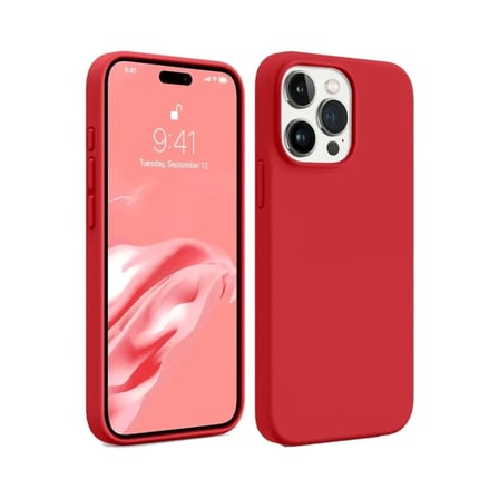 Mey İthalat® iPhone 15 Pro Kılıf First Silikon - Kırmızı