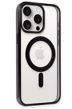 Mey İthalat® iPhone 15 Pro Max Kılıf Erozi Magsafe Kapak - Siyah