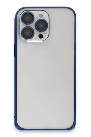 Mey İthalat® iPhone 15 Pro Max Metal Bumper Mat Kapak - Lacivert