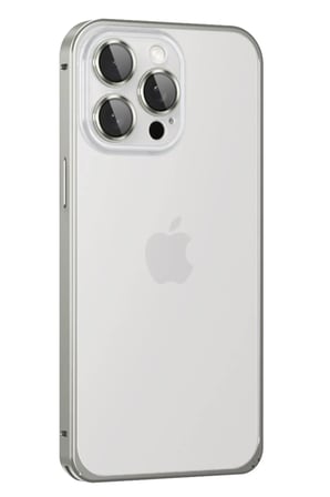 Mey İthalat® iPhone 15 Pro Max Metal Bumper Mat Kapak - Gri