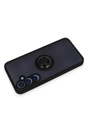 Mey İthalat® Samsung Galaxy A25 5G Kılıf Montreal Yüzüklü Silikon Kapak - Siyah