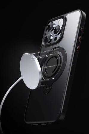 Mey İthalat® iPhone 16 Pro Avatar 360 Dönen Magsafe Kapak - Siyah