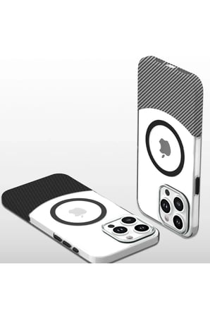 Mey İthalat® iPhone 16 Plus Carbon Puzzle Magsafe Kapak - Siyah
