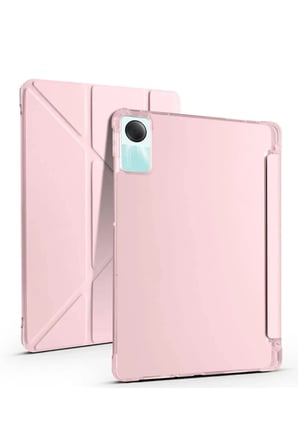 Mey İthalat® Redmi Pad SE 4G Kılıf Kalemlikli Mars Tablet Kılıfı - Rose