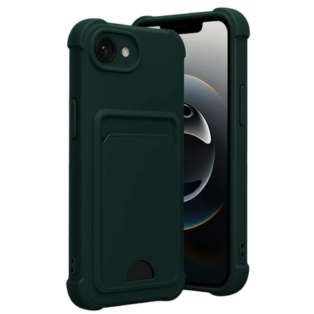 Mey İthalat® iPhone 16E Kelvin Kartvizitli Silikon - Koyu Yeşil