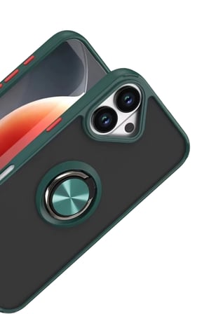Mey İthalat® iPhone 17 Montreal Yüzüklü Silikon Kapak - Yeşil