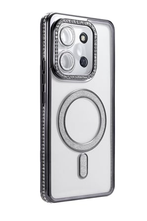 Mey İthalat® Redmi 15C 4G Joke Simli Magneticsafe Kılıf - Siyah