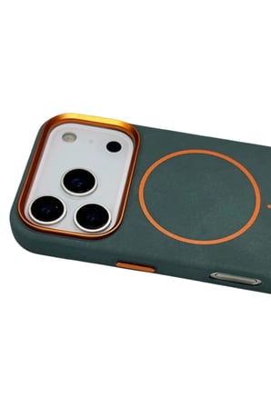 Mey İthalat® iPhone 17 Pro Luno Deri Magsafe Kapak - Yeşil