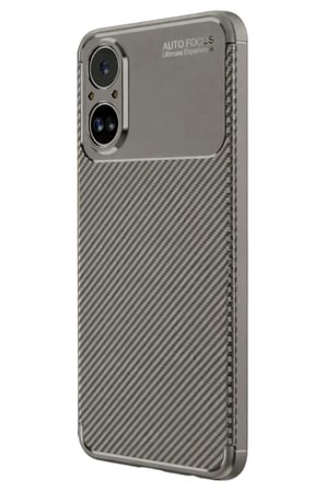 Mey İthalat® Realme 12 Lite Kılıf Auto Focus Karbon Kapak - Gri