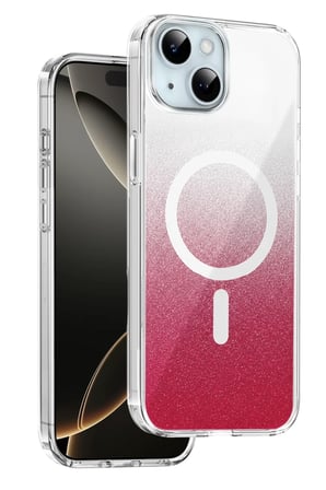 Mey İthalat® iPhone 14 Sora Simli Magsafe Kapak - Kırmızı