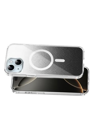 Mey İthalat® iPhone 15 Sora Simli Magsafe Kapak - Siyah