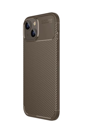 Mey İthalat® iPhone 15 Kılıf Auto Focus Karbon Kapak - Kahverengi