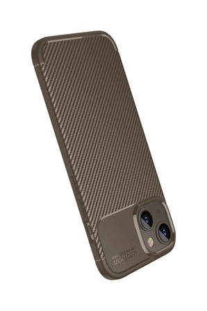 Mey İthalat® iPhone 15 Kılıf Auto Focus Karbon Kapak - Kahverengi