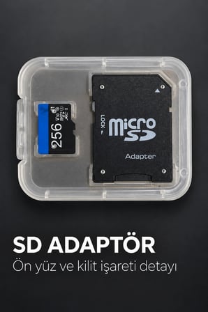Mey İthalat® Micro SD Hafıza Kartı 256 GB Adaptörlü