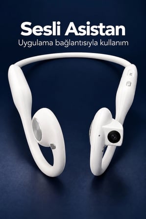 Mey İthalat® Açık Kulak Tasarımlı Kablosuz Kulaklık Dahili Kameralı