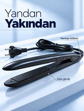 Mey İthalat® %100 Katı Seramik Plakalı LCD Ekranlı Saç Düzleştirici