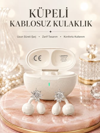 Mey İthalat® Küpeli Kablosuz Kulaklık Uzun Süreli Batarya Performansı