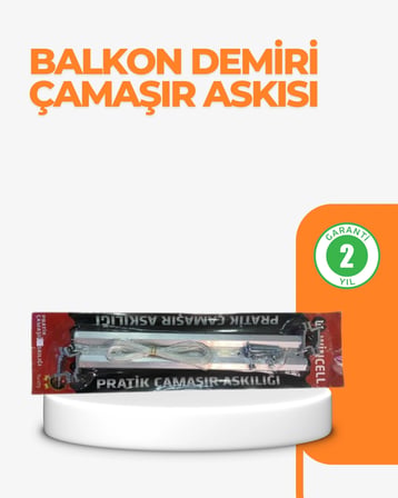 Mey İthalat® 25x60 cm Çamaşır Askılığı Kare Balkon Demiri İçin Dayanıklı Tasarım