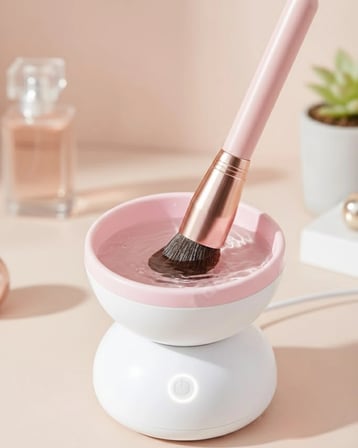 Mey İthalat® Silikon Yüzeyli Elektrikli Makyaj Fırçası Temizleme Kabı