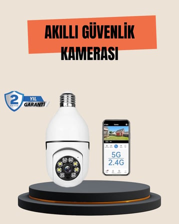 Mey İthalat® Mobil Uygulama Kontrollü Akıllı Güvenlik Kamerası