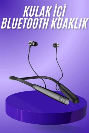 Mey İthalat® Bluetooth Kulaklık Şarj Göstergeli 100 Saat Şarj Kapasiteli Sporcu Kulaklık
