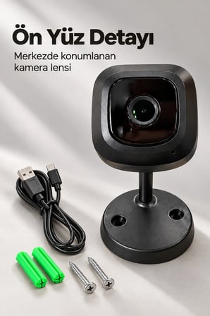 Mey İthalat® WiFi Güvenlik Kamerası Telefondan Canlı Görüntü İzleme
