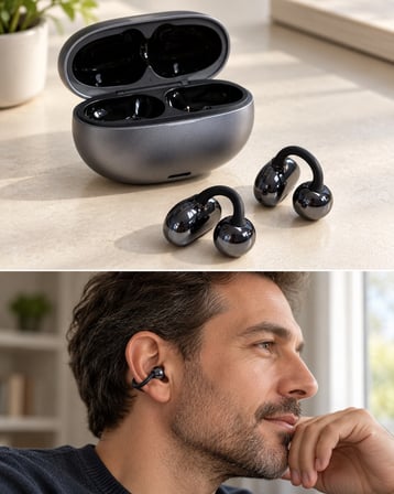 Mey İthalat® Küpe Tipi Bluetooth Kulaklık Oyun Modlu 2500 Saat Bekleme Süreli