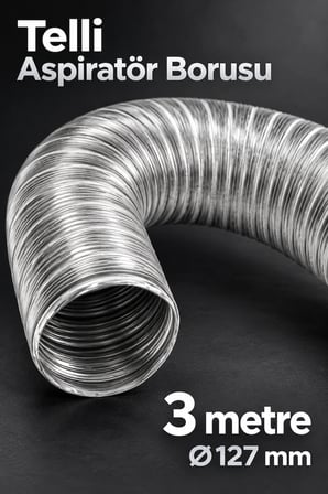 Mey İthalat® Telli Aspiratör Borusu 3 Metre 127 mm Çap
