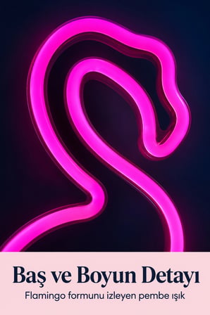 Mey İthalat® Flamingo LED Lamba USB Kablolu Beyaz Gövdeli
