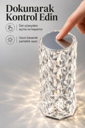 Mey İthalat® Şarjlı Masa Lambası Üç Kademeli Parlaklık Ayarlı