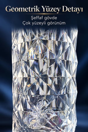 Mey İthalat® Dekoratif Masa Lambası Üstten Dokunmatik Kontrollü Şarjlı