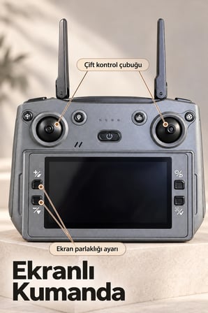 Mey İthalat® GPS Özellikli Kameralı Drone Ekranlı Kumandalı Katlanır Gövde